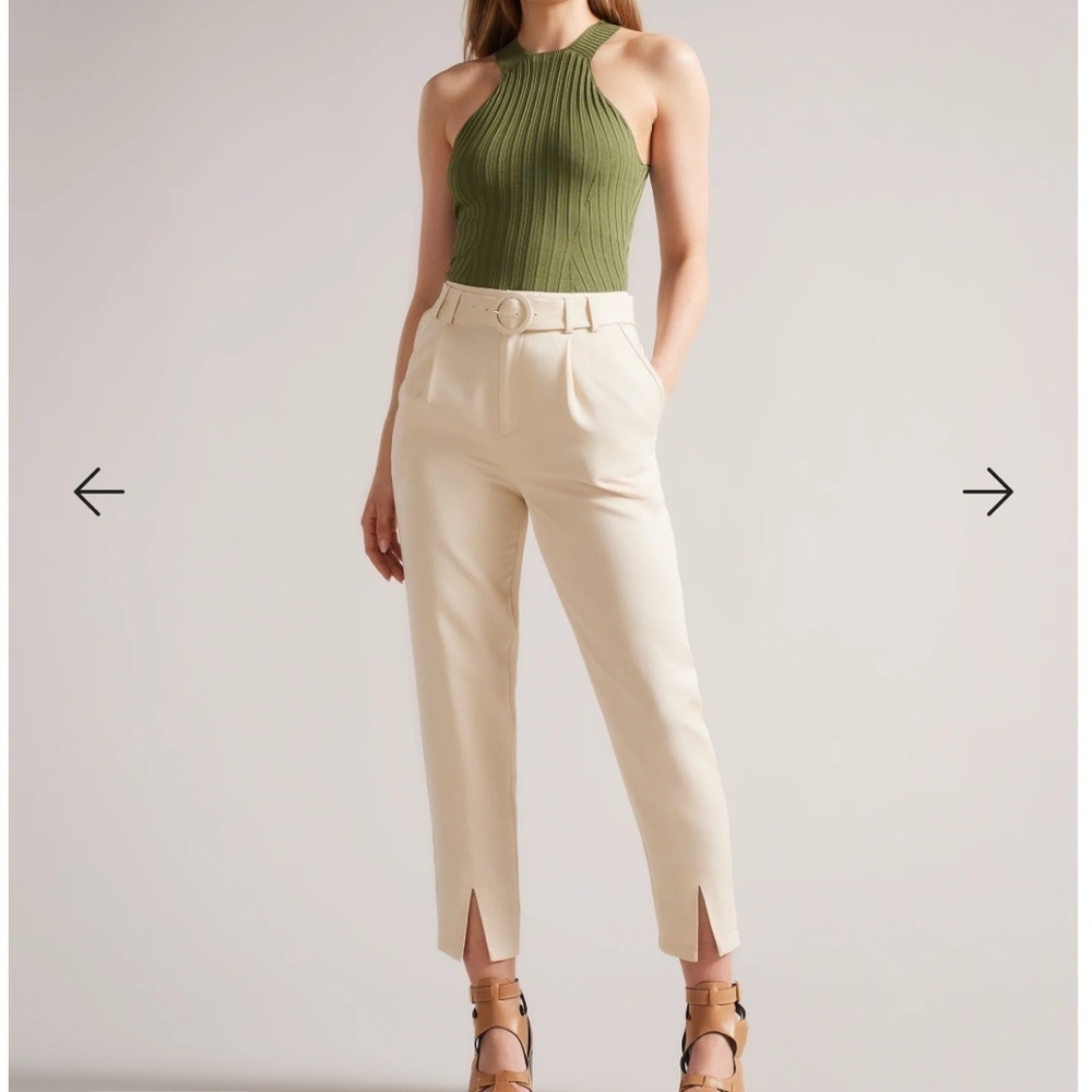 Ted baker NINETTE High Waist Carrot Leg Trouser size 0 ivory